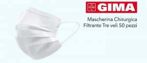 Gima: 50 Mascherina Chirurgica Filtrante Tre veli