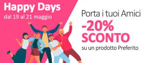 PORTA I TUOI AMICI: 20% di sconto su un prodotto a scelta!